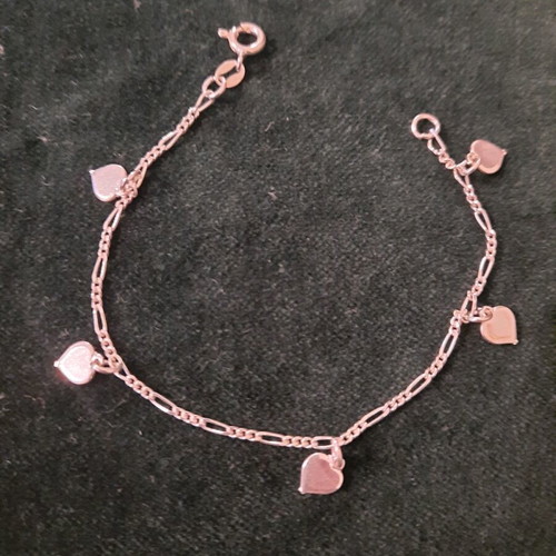 Silver bracelet with hearts 325 like new, length 16cm