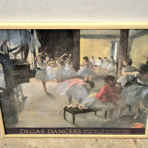Degas Dancers poster art used, vintage large print