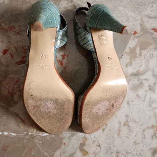 Pierre Darrè blue leather sandals size 37 like new