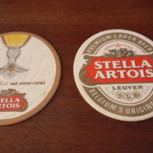 Old beer coasters new, collector's set with Gambrinus holder