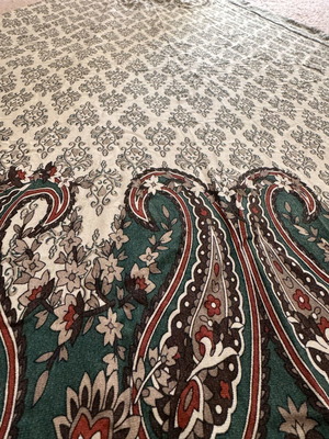 Boho maxi φούστα σαν καινούργιο με κυπαρίσσι λεπτομέρειες σε εκρού και μπεζ