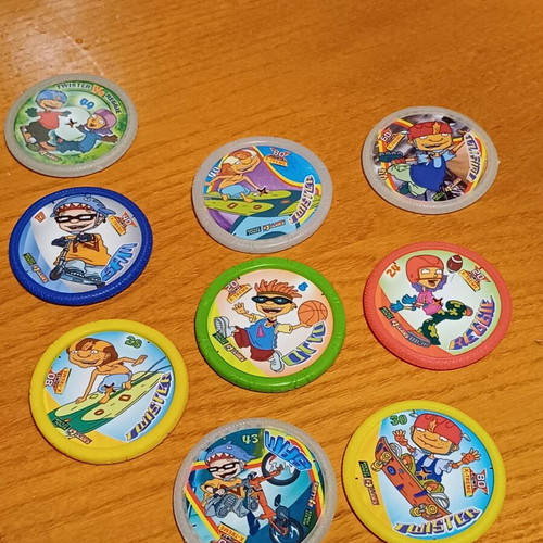 Rocket Power Rollers X-Treme collectible tazos set of 9 used