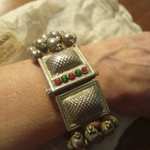 Gajre Antique Silver Bracelet from Rajasthan, used