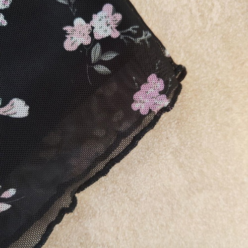 Floral mini skirt new, size Small EU 36, black and pink