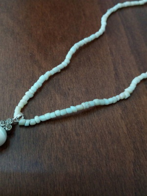 Cat's Eye Pendant with Triskelion Detail and Shell Chain, Brand SM