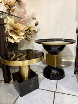 Modern black and gold side tables, set or individual