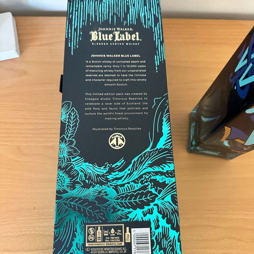 Johnnie Walker Blue Label Limited Edition empty bottle used with box