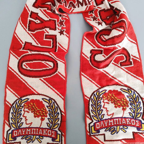Vintage Olympiakos scarf used, retro Champion piece
