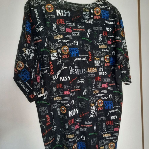 Mesh & Co Hard Rock Band T-Shirt XL, black with multicolor print