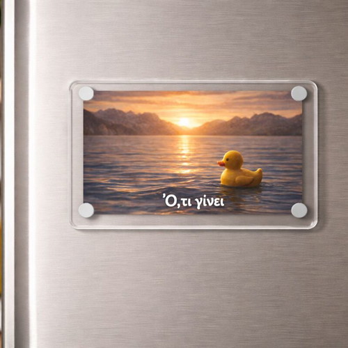 Acrylic fridge magnet "Whatever happens" new, Funny Duck Meme