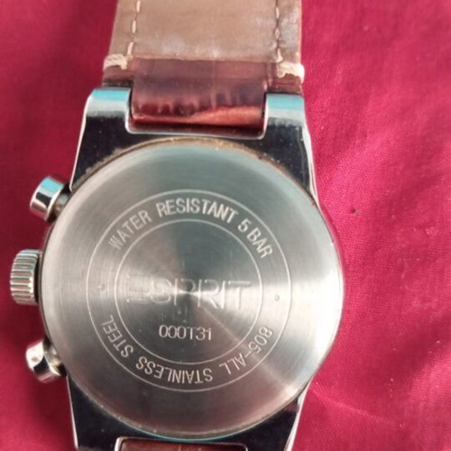Esprit wristwatch ES000T31021, stainless steel, brown leather strap