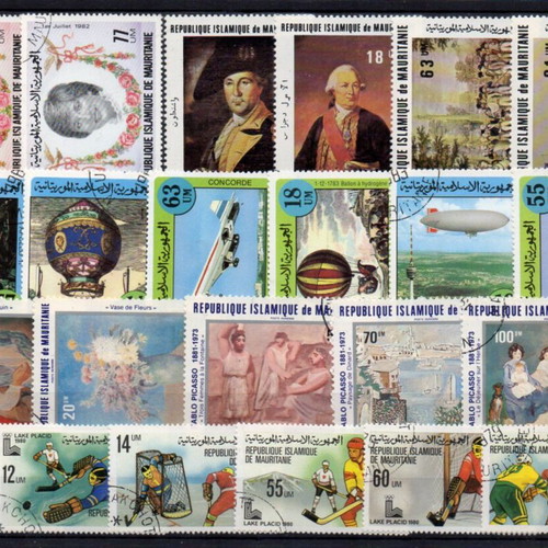 Mauritania stamp collection used, 5 complete series