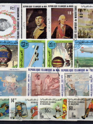 Mauritania stamp collection used, 5 complete series