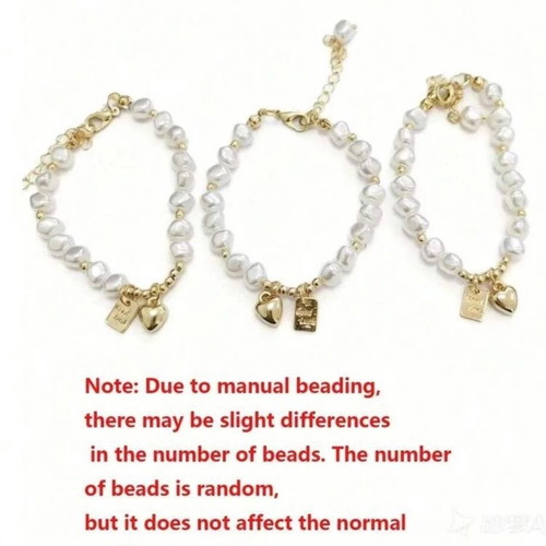 Freshwater Pearl Bracelet with Gold Good Luck Charm
