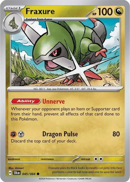 Fraxure - 045/064 - Pokemon TCG Shrouded Fable (2024) - Near Mint (NM)