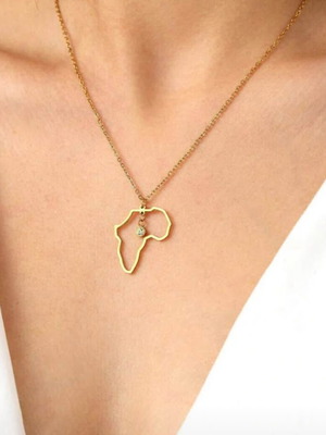 Gold Steel Necklace handmade, new