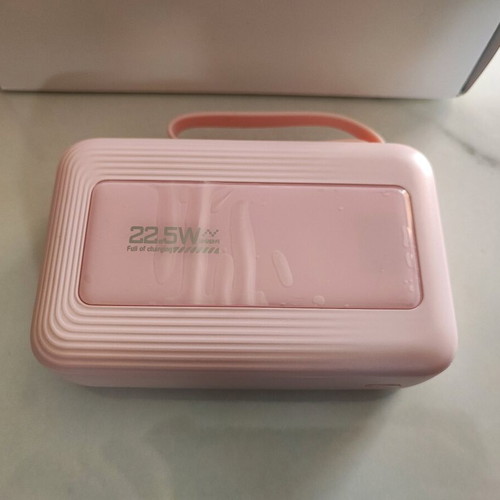 Powerbank 20000mAh pink with built-in cables for Android and iPhone