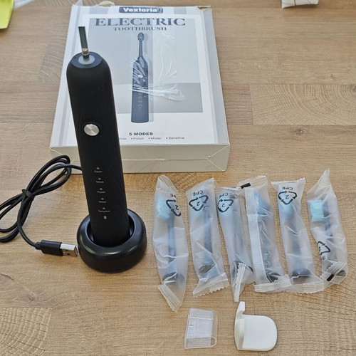 Vexloria Sonic Electric Toothbrush with 5 Modes, Timer, IPX7 Waterproof, USB
