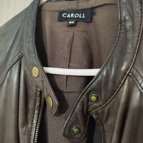 Caroll leather jacket used, lamb leather, size 44, brown