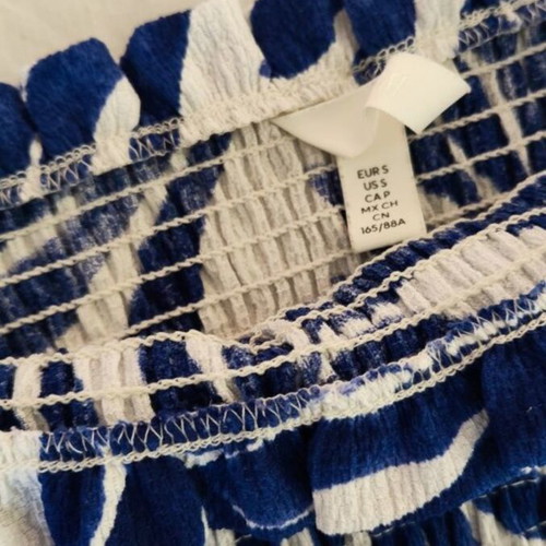 Summer dress with blue details size S like new by H&M