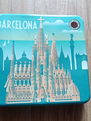 Barcelona sewing biscuit tin like new