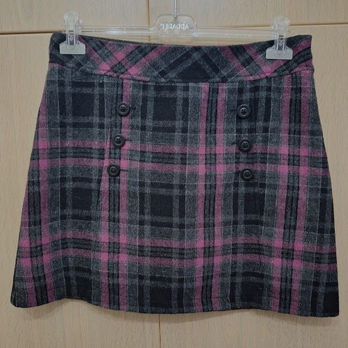 Medium Plaid Skirt with Buttons size 38 like new