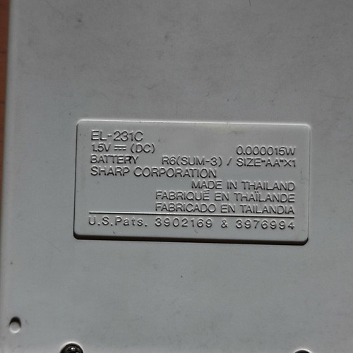 Calculator Αριθμομηχανή Sharp μεταχειρισμένη vintage 80's