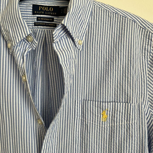Ralph Lauren short sleeve shirt S unisex used with white spots