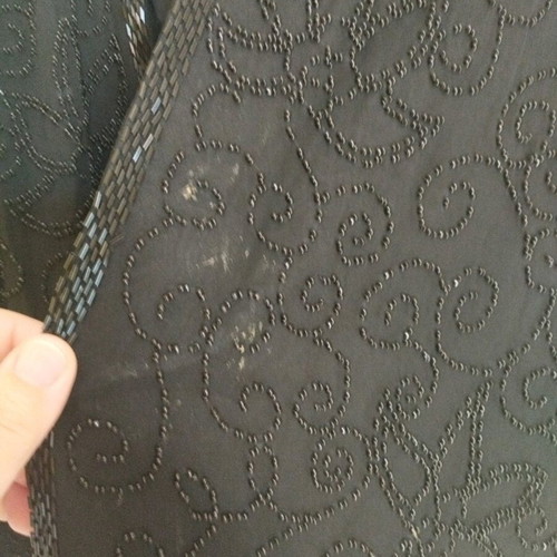 Embroidered jacket used, silk, black, size 5XL