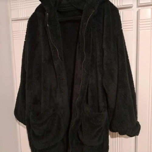 Coat made of synthetic fur new, black, one size