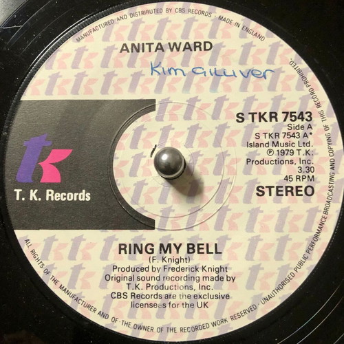 Anita Ward Ring My Bell 7" vinyl single like new, pop