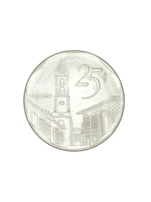 25 Centavos coin from Cuba used