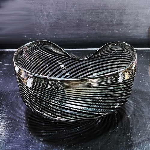 Morava small bowl new, crystal clear and black