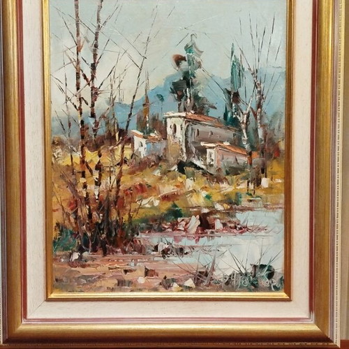 Oil painting on canvas by F. Alexandros like new