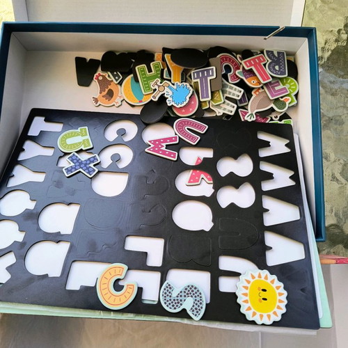 Magnetic game with letters used