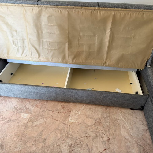 Corner sofa bed with storage, like new