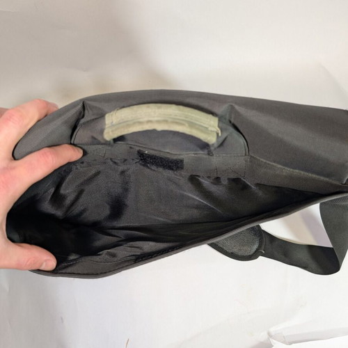 X-CASE laptop bag used, gray, with strap wear