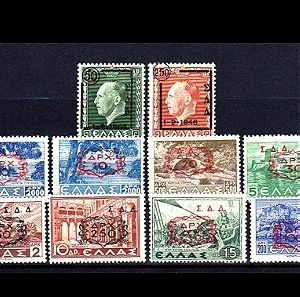 1947. «Στρατιωτική Διοίκησις Δωδεκανήσου». Σειρά ελληνικών γραμματοσήμων.