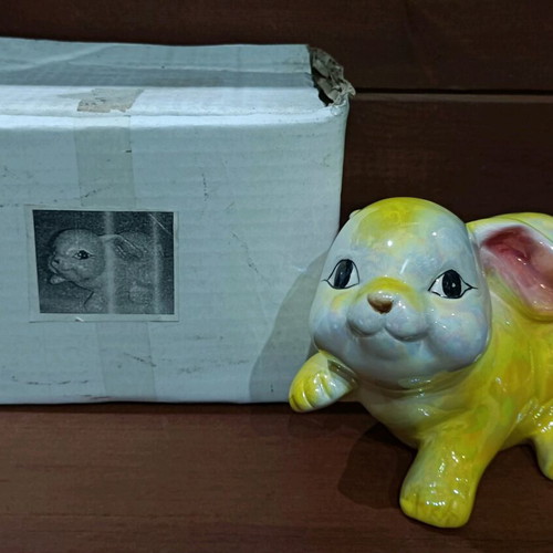 Vintage yellow Easter decorative bunny 90s new