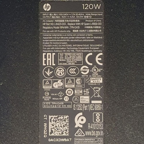HP Original 120W Laptop Charger Adapter like new