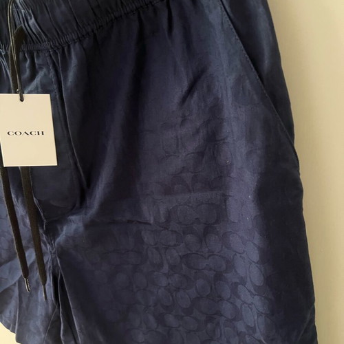 Coach Jacquard Woven Shorts Navy Men Size L New