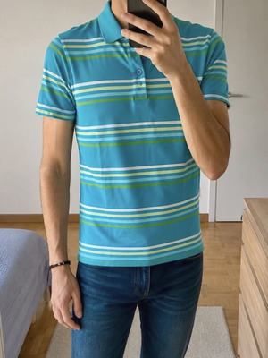 Polo shirt Strauss like new, green and turquoise, size S