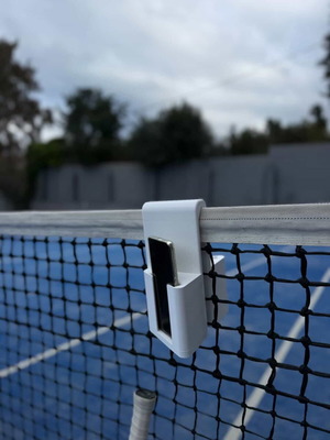 Double phone holder for tennis or padel net new
