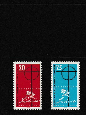 DDR σειρά γραμματοσήμων 1962 καινούργια, θέμα 20 έτη από το Λίντιτσε
