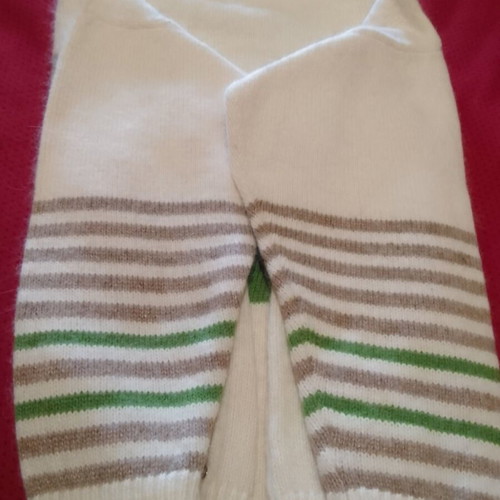 Pennyblack women's sweater new, ecru with green and brown stripes, size L