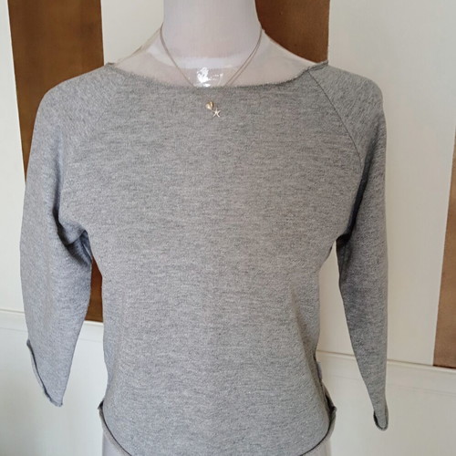 Grey silver top with boat neck, like new, size M