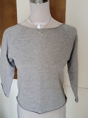 Grey silver top with boat neck, like new, size M