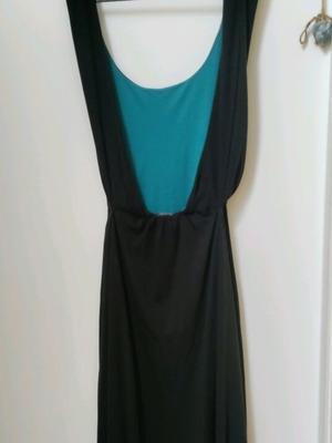Maxi dress Madame Shou Shou like new, black and turquoise