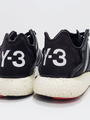 Y-3 Adidas Run Pure Boost Yohji Yamamoto sneakers used, black, size 41.5-42