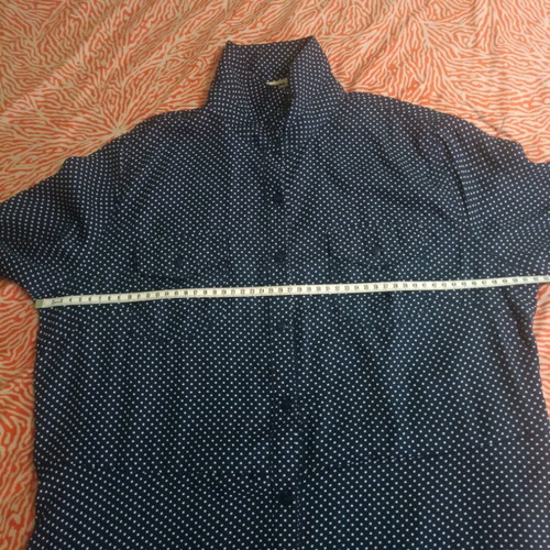 Women's semizie dress like new, dark blue with white polka dots, size L